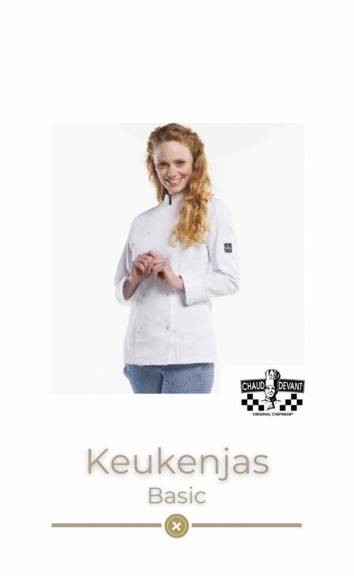 Keukenjas D. Lady poco white wit